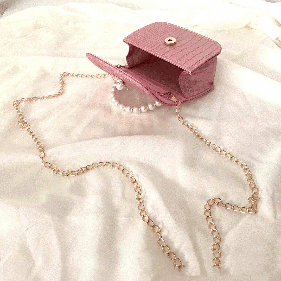 Rhinestone Rabbit Cute Girl Bag Pearl Portable Can Be Diagonal