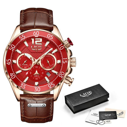 Quartz Watch Men'S Waterproof Wristwatch Multi Function Chronograph